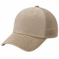 Cappellino da baseball taglia unica in tessuto a coste beige con rete traspirante