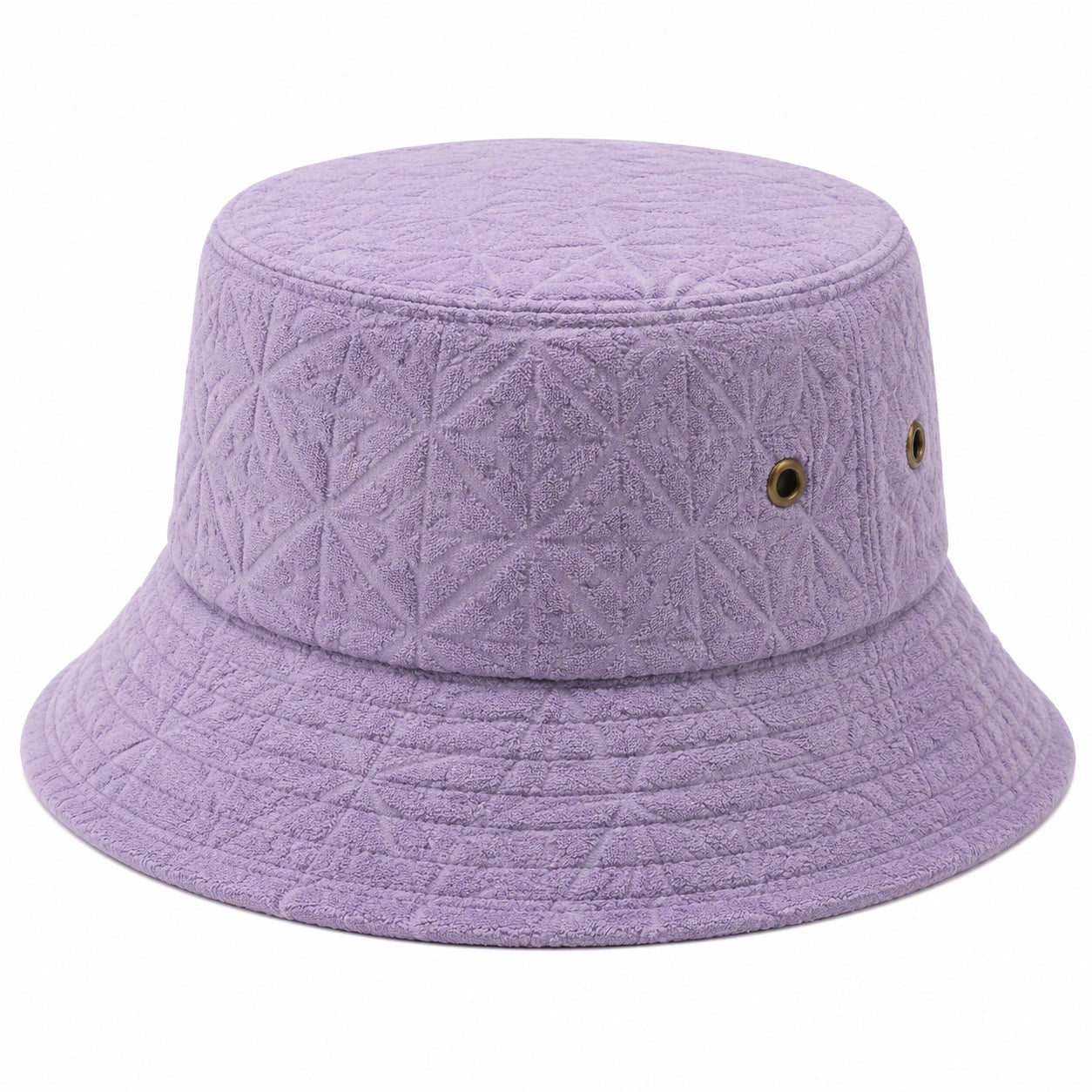 Cappello pescatore taglia unica in tessuto lilla con occhielli stile casual