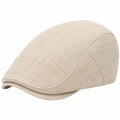 Coppola piatta taglia unica in tessuto beige - stile casual per uso quotidiano