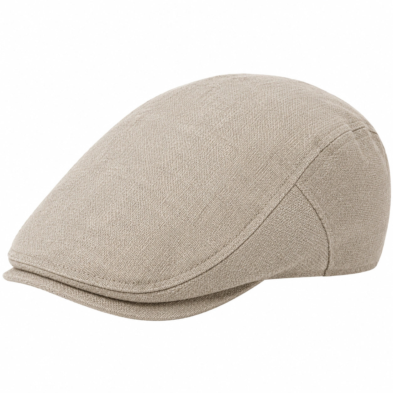 Berretto piatto taglia unica in tessuto beige stile classico