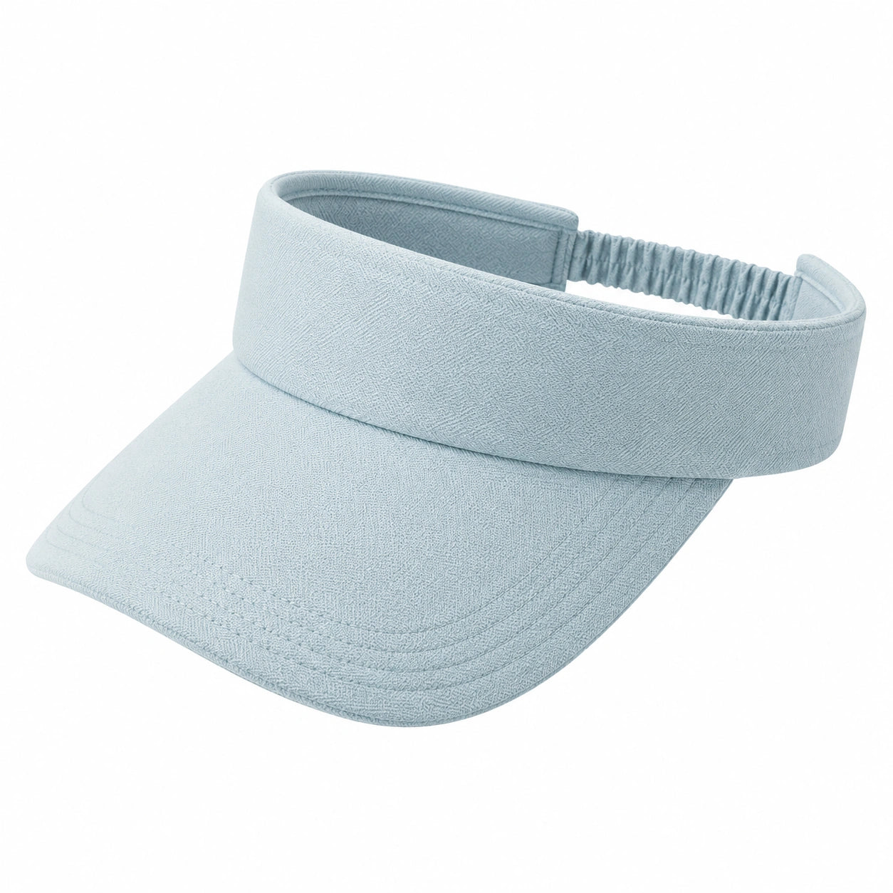 Visiera parasole taglia unica in tessuto azzurro chiaro con fascia elastica